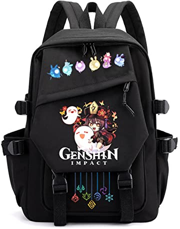 jiminhope Anime Genshin Impact Backpack Yae Miko Xiao Qiqi Klee Rucksack Klee Hutao Daypack Bookbag Genshin Impact Kawaii Kaedehara Kazuha Bag for Unisex