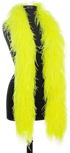 1M Fluffy Natural Ostrich Feather Boas 2 4 6 10 20 PLY Wedding Accessories Ostrich Feathers for Craft Party Decoration Plume boa-Yellow,20ply 1Meter