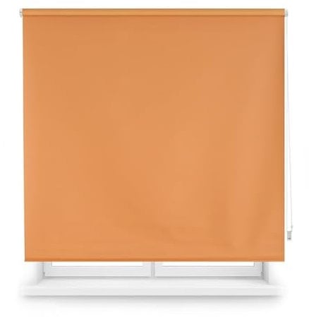 Blindecor Draco Estor Enrollable Opaco Liso, Naranja, 180 x 175 cm Ancho x Alto, Tamaño de la Tela 177 x 170 cm, Estores Térmicos Blackout