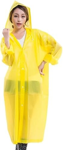 Boolavard Adultes/Enfants Unisexe Imperméable Réutilisable Manteau de Pluie Portable Veste de Pluie Poncho pour l'extérieur (Jaune, Adultes 150 * 65 cm)