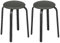 Lestarain 2xTaburete de Comedor Redondo, Silla de Cocina Apilable, Taburete con Asiento Acolchado, Taburete Bajo de Metálico para Cocina, Comedor, Dormitorio, Pasillo, Gris, LCNI116001-2