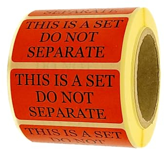 MD Labels Lot de 500 Étiquettes Autocollantes d'expédition sur rouleau de 50 x 25 mm - THIS IS A SET DO NOT SEPARATE - Emballage autocollant pour Amazon Vendor & FBA Fulfillment