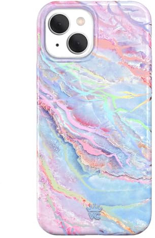 VELVET CAVIAR for iPhone 15 Plus Case Marble - Cute Protective Cover for Women - Compatible with MagSafe - 10ft Drop Tested - Holographic, Blue, Pink