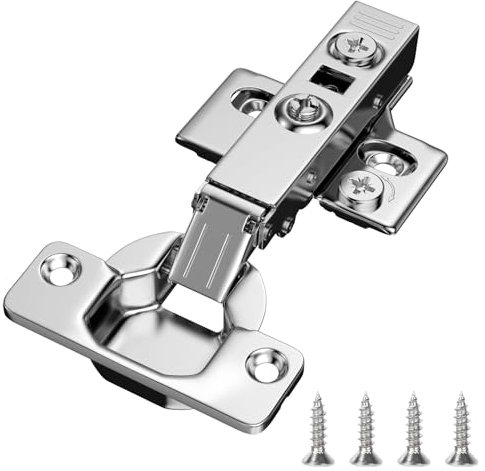 HOSOM 10 Pack Full Overlay Soft Close Cabinet Hinges, Frameless Kitchen Cabinet Door Hinges, 110° Opening Angle Hidden Cabinet Hinges, 3-Way Adjustment Concealed Hinges