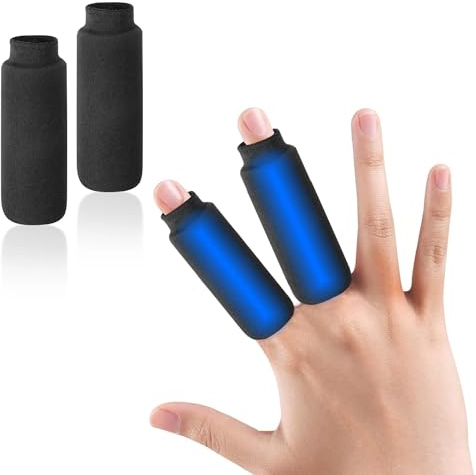 JEONEKID Finger Cold Gel Ice Pack, 2 Stück Finger Ice Sleeves, Wiederverwendbare Kälte- und Heißkryotherapie-Kompressionshülse für Finger und Zehen