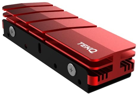 TEKQ M.2 2280 SSD Heatsink, Double-Layer Design with Thermal Pad (RED)