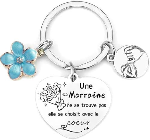 QTZXZX Marraine Porte-Clés Maman Fête Des Meres Cadeau Pour Marraine baptême Cadeau Parrain Marraine Idée Fête Des mères Marraine Per Sonnalisé Cadeaux Femmes (7)