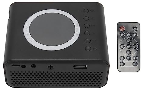 LEEZAD Mini Portable Projector, Full HD 1080P LED Projector Supports Mobile Power Supply, Home Theater Movie Projector for IOS for Android Laptop (UK Plug)