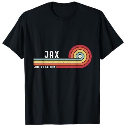 I Love Jax Personalisierter Retro Sonnenuntergang Vorname T-Shirt
