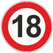 Pubblimania Vitesse maximale 18 Km horaires signalisation routière panneau idéal également pour anniversaire aluminium métal rond épais 3 mm pour extérieur Ø 30 (vitesse maximale 18 Km Heures)