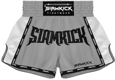 SIAMKICK Thaiboxe Box-Shorts, klassisch, hochwertig, für Damen und Herren, Kampfkleidung, Boxen, Kickboxen, MMA