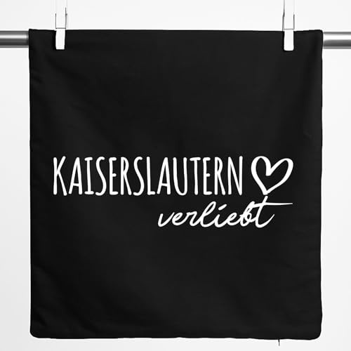Huuraa Kissenbezug Kaiserslautern verliebt 40x40cm Black Baumwolle Dekokissenbezug Geschenkidee