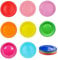 FYZSJWL 100 Pièces Assiettes DIY,Assiettes en Papier Multicolores,Assiettes en Papier Colorées,Assiettes Carton Couleur,Rondes Assiettes de Fête Jetables,pour les Fêtes et les Pique-Niques
