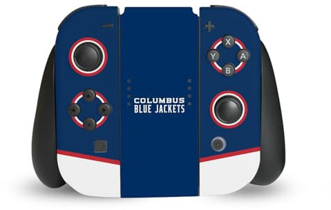 Head Case Designs Offizielle NHL Einfach Columbus Blue Jackets Vinyl Haut Gaming Aufkleber Abziehbild Abdeckung kompatibel mit Nintendo Switch Joy-Con Controller