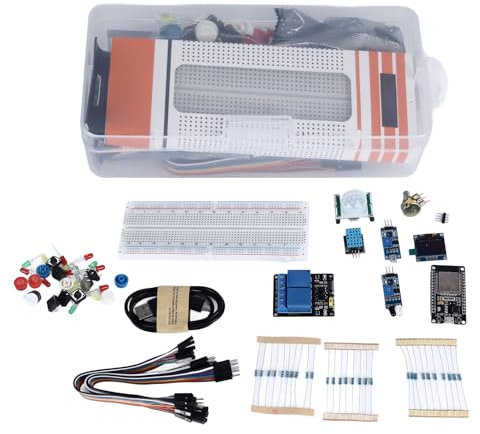 ESP-32S Starter Kit, WiFi Development Board Komplettes Starter Kit, Fernbedienung, Unterstützt IDE und MicroPython-Programmieroption, Mehrere Schnittstellen für