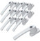 BASI | 12er Set Fenstergriff abschließbar | Farbe Weiß oder Silber | Aluminium | Balkontürgriff | Kindersicherung | Stiftlänge 35 mm | Griff für Fenster Terassentür | 12 Stück | 24 Schlüssel