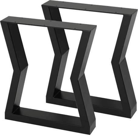 INMOZATA Tischbeine Metall 2 Stück O-Form Tischfüße Schwarz Tischgestell DIY Möbelfüße für Schreibtisch Couchtisch Esstisch Sitzbank B35 x H40 cm