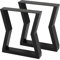 INMOZATA Tischbeine Metall 2 Stück O-Form Tischfüße Schwarz Tischgestell DIY Möbelfüße für Schreibtisch Couchtisch Esstisch Sitzbank B35 x H40 cm