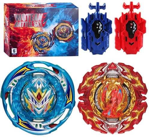 Wotean Gyroscope Turbo Set, 3D Arena Metall Fusion KampfKreisel, Mit Battling Top Launcher, Geschenk-Sets für Kinder(202+191-02)