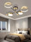 Moderne LED-Deckenleuchte Dimmbare Deckenlüster Semi-Flush Mount Decken Licht mit Fernbedienung Kronleuchter Gold Kronleuchter Schwarz für Wohnzimmer Schlafzimmer Esszimmer Büros (Gold, 4 Köpfe)