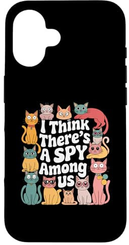 Hülle für iPhone 16 Kitty Among Us Kostüm I Think There's A Spy Among Us Memes