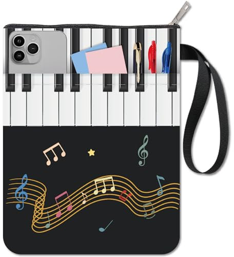CRASPIRE Musical Note Book Covers Violin Book Protector Book Sleeve for Paperbacks Washable Fabric Cloth Book Cover with Zipper and Extra Sleeve Pocket for Book Lovers Classmate Gifts