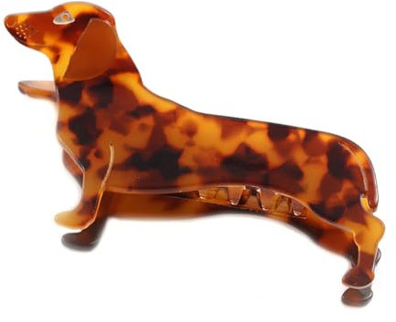 Pince à cheveux teckel, petite pince à cheveux chien pour fille, barrette antidérapante, accessoire de cheveux teckel, pince à cheveux en acétate pour femme.