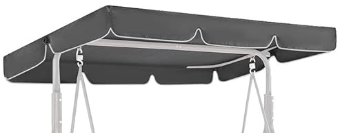 GREMEX Ersatzdach für Hollywoodschaukel 112x166 cm Grau, wasserdicht | Sonnendach, Dachbezug, Abdeckung & Dach für Gartenschaukel - UV-beständig, Polyester, werkzeuglose Montage