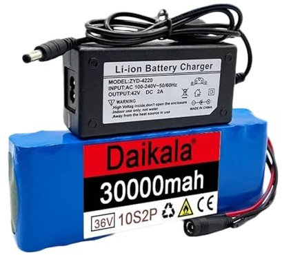 36V 20Ah Bateria para Bicicleta Electrica,36V Ebike Batería PVC Batería De Alta Potencia con Cargador 10S2P Lithium-Ion Electric Bike Battery Built-in BMS 36V30AH,XT60