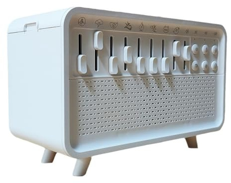 Joselin Diffuseur D'Arômes et d'air à Bruit Blanc, Humidificateur avec 8 Niveaux de Bruit Blanc Réglables, Veilleuse, Haut-Parleur Bluetooth