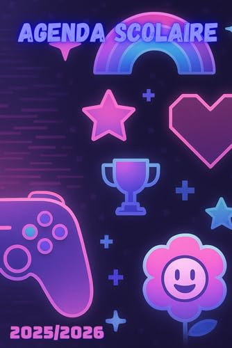 Agenda Scolaire Gaming Geek : 2025/2026 | Manette De Jeu | De Septembre à Juillet | Pour Etudiant De Primaire Collège Lycée: Cahier de texte gamer jeux vidéos Fille 25 26