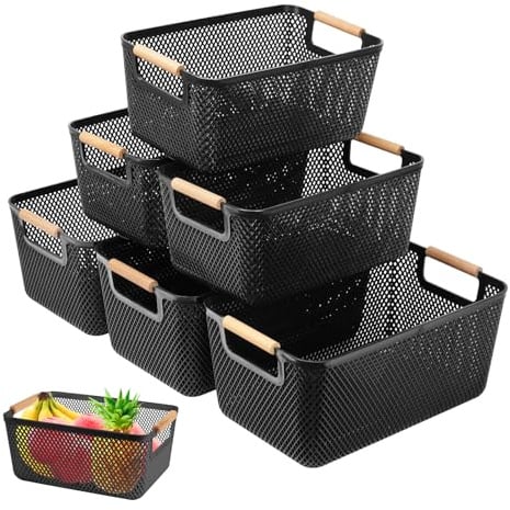 OSTWOLKE 6er-Set Aufbewahrungsbox, Aufbewahrungskorb Küche ohne Deckel