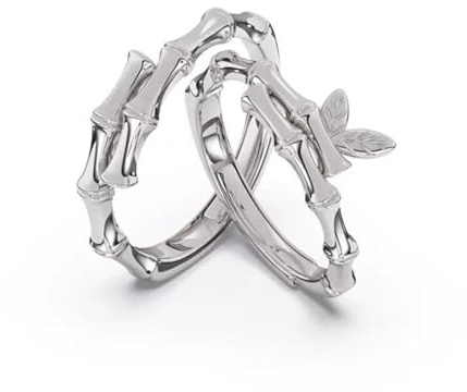 Dsnyu Verlobungsringe Paar Ringe Silber 925, Partner Ringe Verstellbar Schmetterling Nicht Silber Schmuck