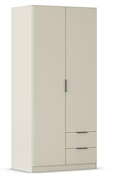 Rauch Möbel LAGOA, Kleiderschrank, Farbe Beige, Breite 91 cm | Schrank, Mehrzweckschrank, 2-türig, 2 Schubladen, Zubehör Classic, für Schlafzimmer, Kinderzimmer, Homeoffice, Garderobe