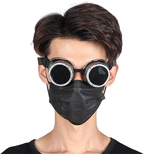 ERYUE Verstellbare Steampunk-Brille für Große/kleine Gesichter auf Partys oder Als Dekoration in Verschiedenen Farben (ERYUExqsftu9gr6-11)