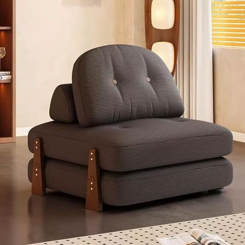 Schlafsessel Bett Sofa Futon Couch Bett mit Massivholzrahmen inklusive Kissen und 4,7 kg gewichtetem Kissen, abnehmbar und waschbar
