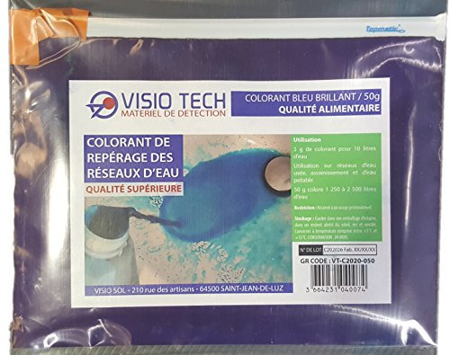 VISIO TECH Colorant de repérage Bleu 50g, Poudre Soluble dans l'eau