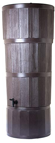 Polytank 150L Water Butt UK, Brown Oak Woodgrain Effect Rain Barrel, Polytank, Includes Stand, Diverter & Tap