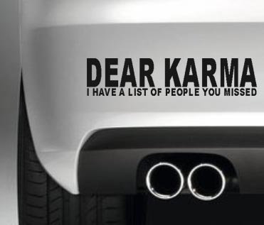 South Coast Stickers Dear Karma Sticker Funny Bumper Sticker CAR Van 4X4 Window PAINTWORK Decal Euro Left Hand Drive