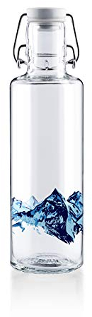 soulbottles 0,6l • Alpenblick • Trinkflasche aus Glas • plastikfrei, nachhaltig, vegan