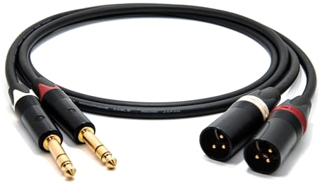 enoaudio Mogami 2534 Quad Cavo Coppia (L,R) professionale bilanciato | Neutrik Gold 6,3mm TRS – XLR maschio | HiFi - 2,0 m