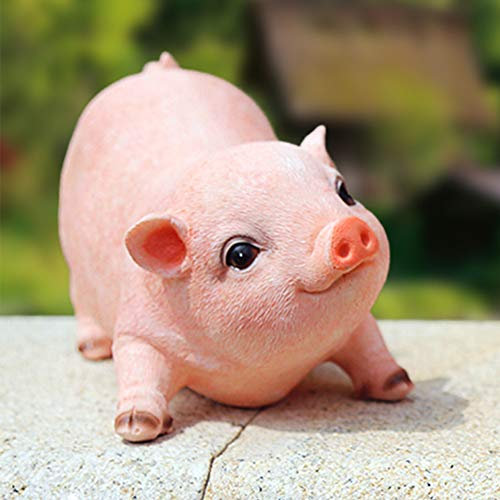 XIFIRY Tier-Gartenzwerge, Statue, süßes Schwein, lustige Skulptur für den Außenbereich, Kunstharz, Rasen-Ornamente, Dekoration, drinnen und draußen, Figuren Garten Haus (geschnittenes Schwein)