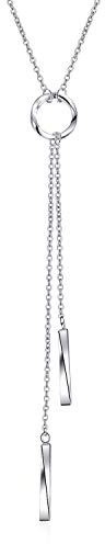 Prämie Kette Damen Silber 925, Quaste Bar Anhänger Kette Damen Halskette Silber Schmuck kette für mädchen mutter tochter