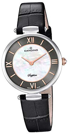 Candino Armbanduhr Damen C4669/2 Fashion Analog Quarz Leder Uhr schwarz D2UC4669/2 EIN Geschenk zu Weihnachten, Geburtstag, Valentinstag für die Frau