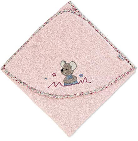 Sterntaler Kapuzenbadetuch Maus Mabel, Alter: ab 0 Monate, 80 x 80 cm, Zartrosa