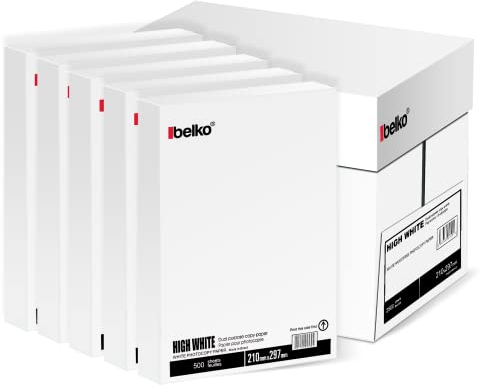 Druckerpapier DIN A4, 75 g/m², 2500 Blatt, Weiß - Kopierpapier, Papier Fax Laserpapier Universalpapier für alle Drucker, Fotokopierpapier Seiten