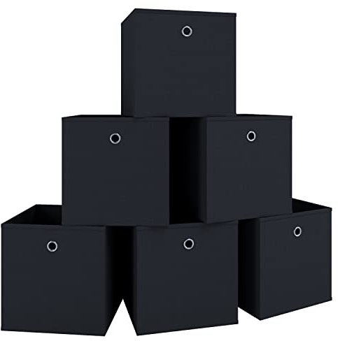 VCM 6er Set Faltbox | Klappbox Stoff Kiste | Faltschachtel | Maße ca. H. 28 x B. 27 x T. 27 cm | Regalbox - Boxas