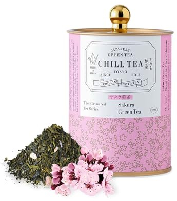 Thé aux feuilles de cerisiers de CHILL TEA Tokyo - Thé cerisier en fleur 100% japonais - Saveur riche, fruitée et florale (100g)