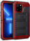 Beeasy for iPhone 13 Pro Case Waterproof Heavy Duty Shockproof Tough Metal Armour Cover Dustproof Built-in Screen Protector, 360 Full Body Military Protective Rugged Case for iPhone 13 Pro 6.1,Red
