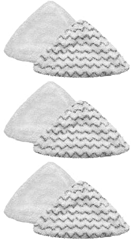 6-Pack Replacement Steam Mop Pads, Compatible with Bissel Bissell PowerEdge and PowerForce Lift-Off Steam Mop 2078, 2165, 20781 Washable Reusable Replacement Mop Pads (3 Soft + 3 Scrubby)